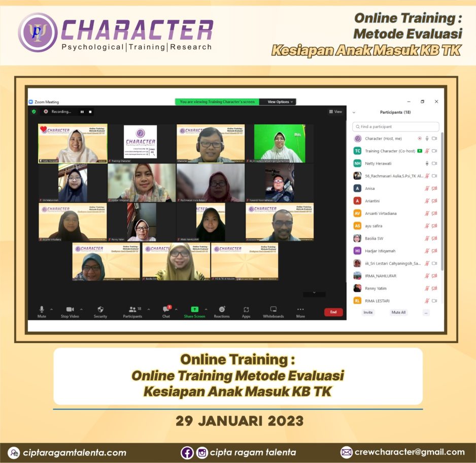 Online Training Metode Evaluasi Kesiapan Anak Masuk KB TK