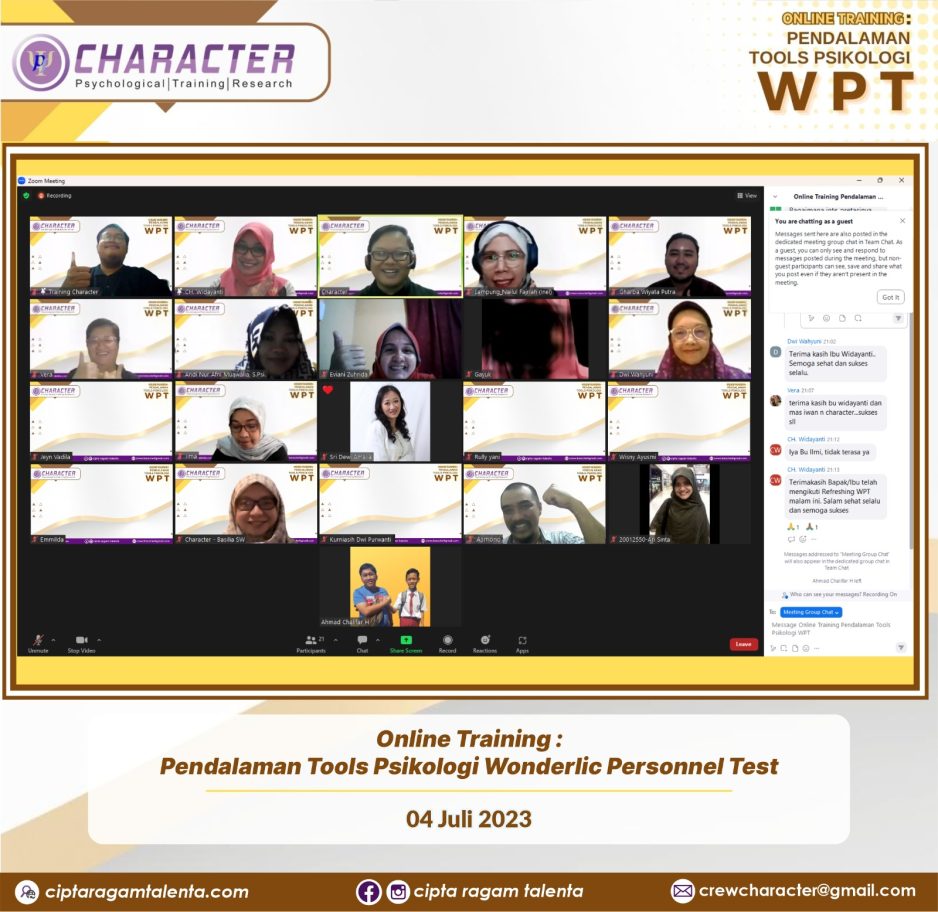 Online Training Pendalaman Tools Psikologi WPT