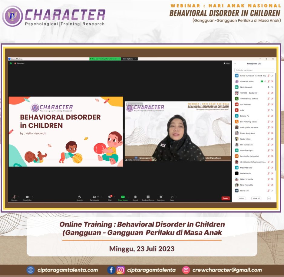 Online Training Behavioral Disorder In Children