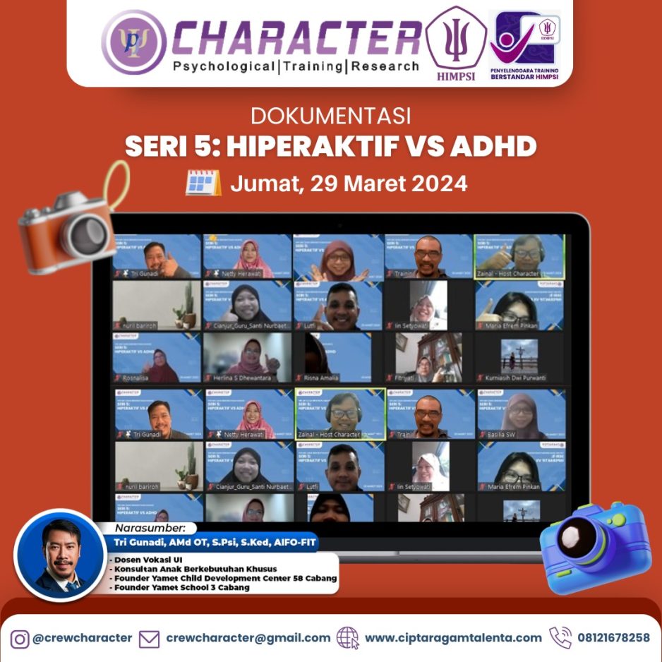 Online Training Seri ABK – Seri 5 : Hiperaktif Vs ADHD
