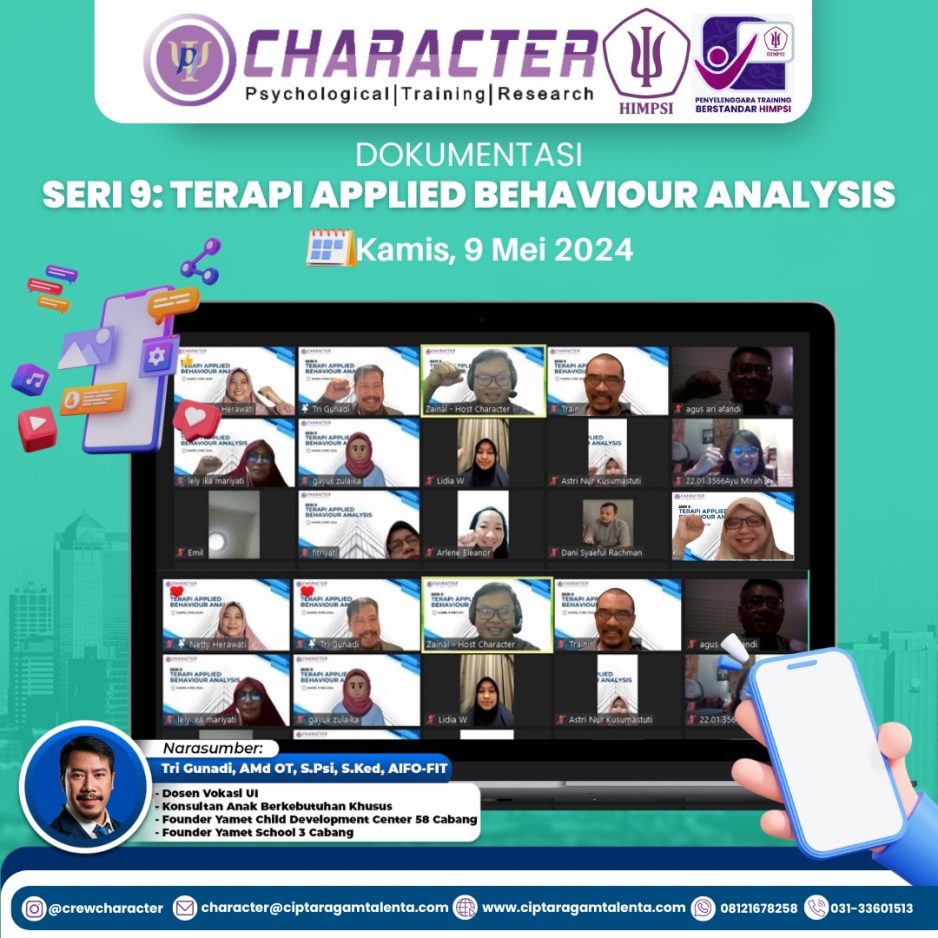 Online Training Seri ABK – Seri 9 : Terapi Applied Behaviour Analysis (ABA) untuk ABK